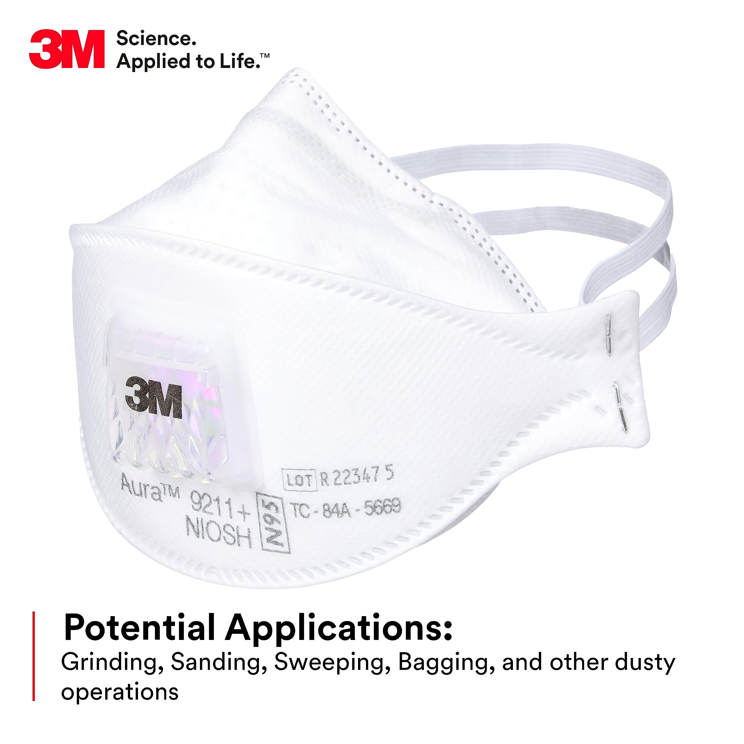 3M Aura 9211+ Particulate Resp - Kn95 Respirator Mask ulasan dan harga